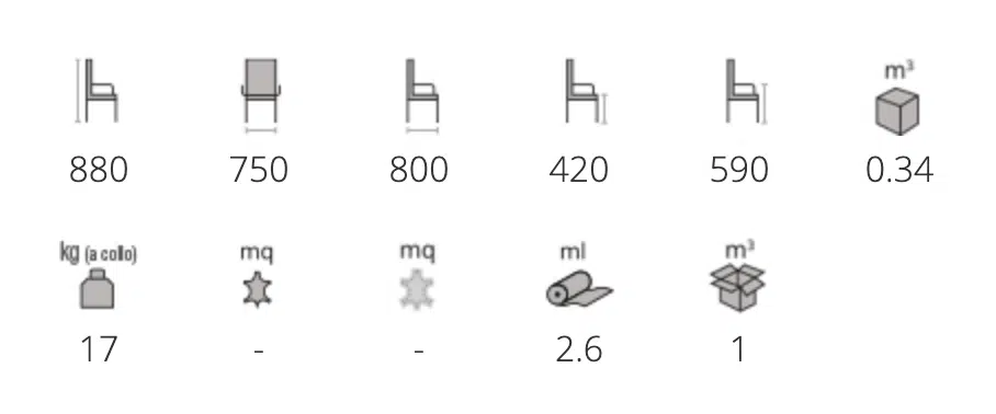 Montalbano furniture Lounge P 280 ML Dimension